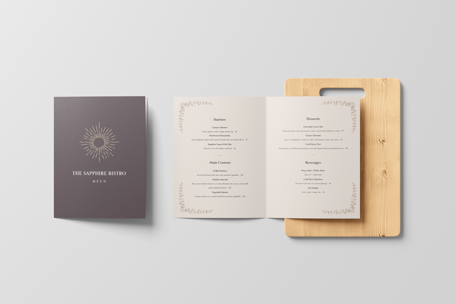 Menu designed for a bistro - image 1 - student project