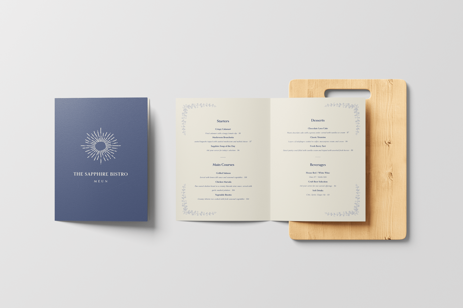 Menu designed for a bistro - image 2 - student project