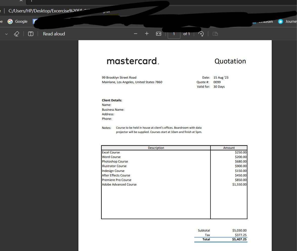 Excel Bootcamp Project - image 4 - student project