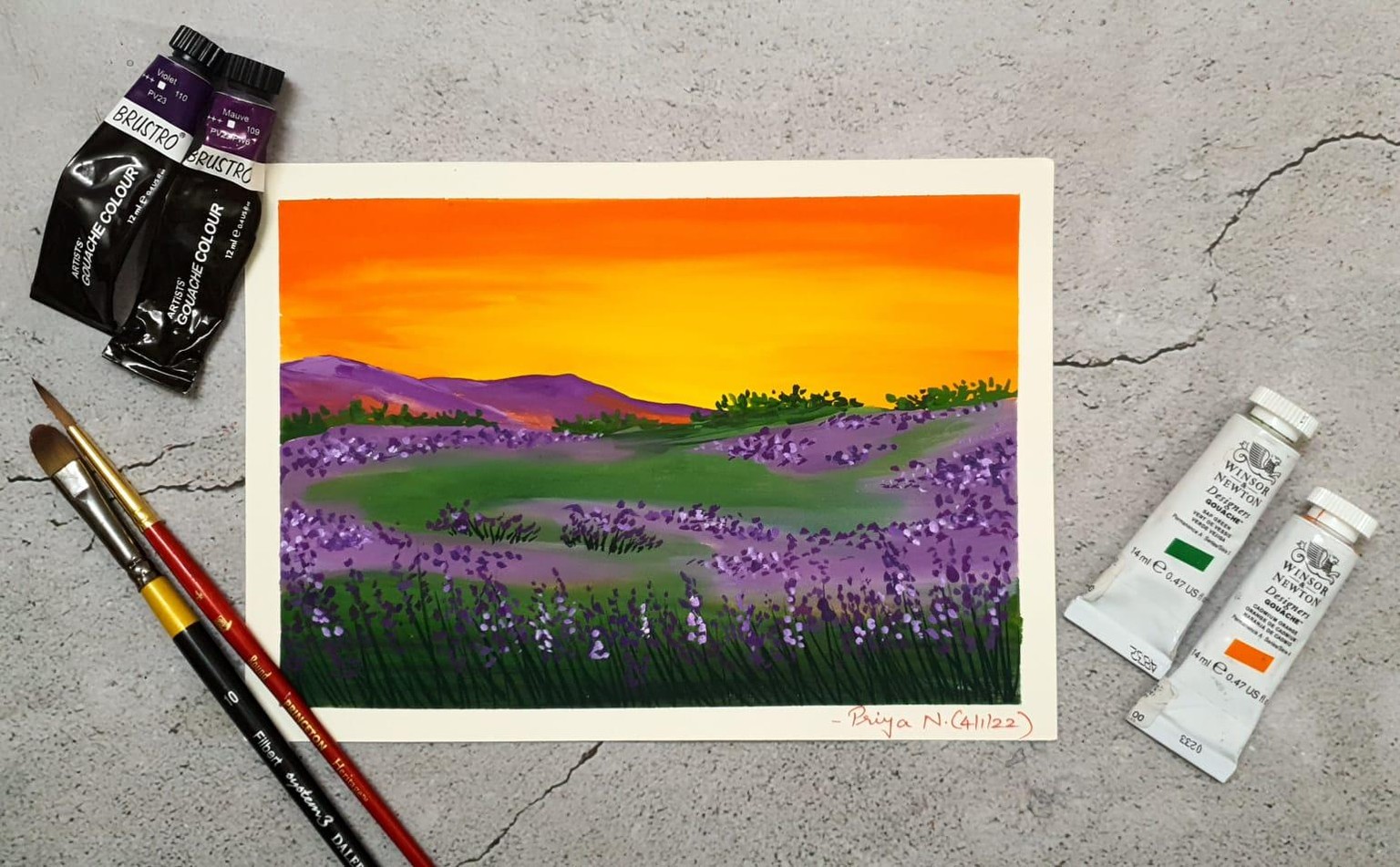 Floral fields in Gouache - image 2 - student project