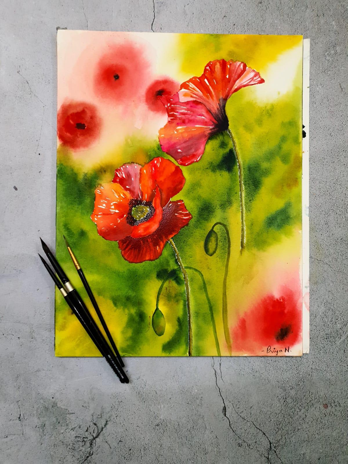 Daisy, Poppies and Peony - image 2 - student project