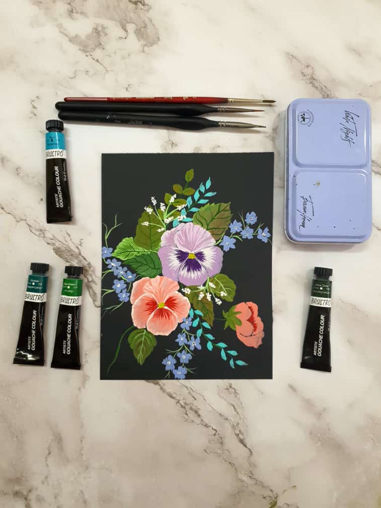 Gouache Sunflowers - image 4 - student project