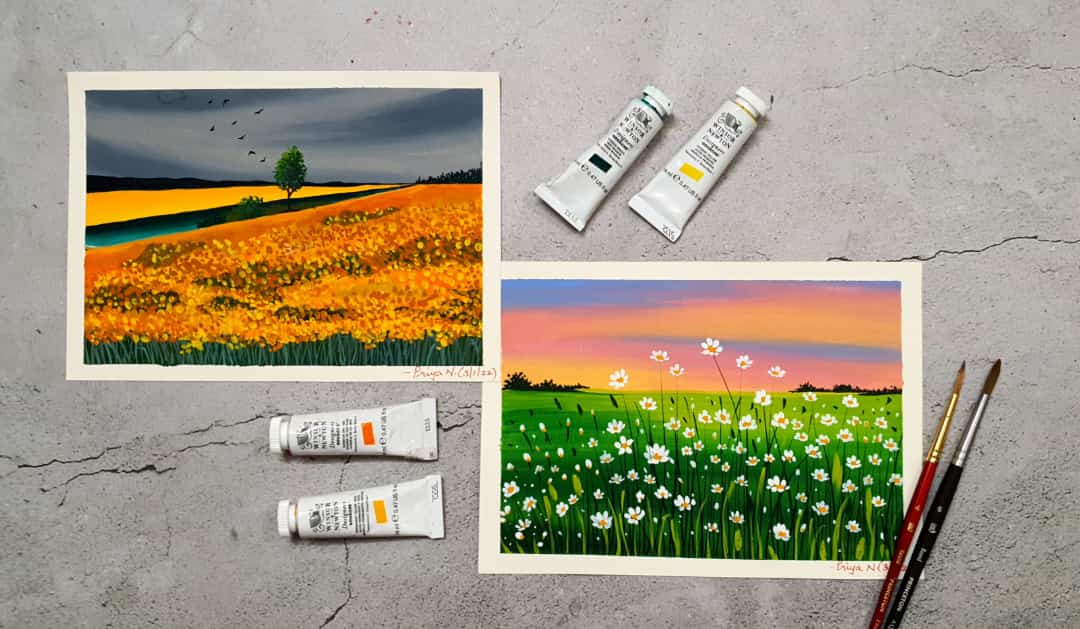 Floral fields in Gouache - image 3 - student project
