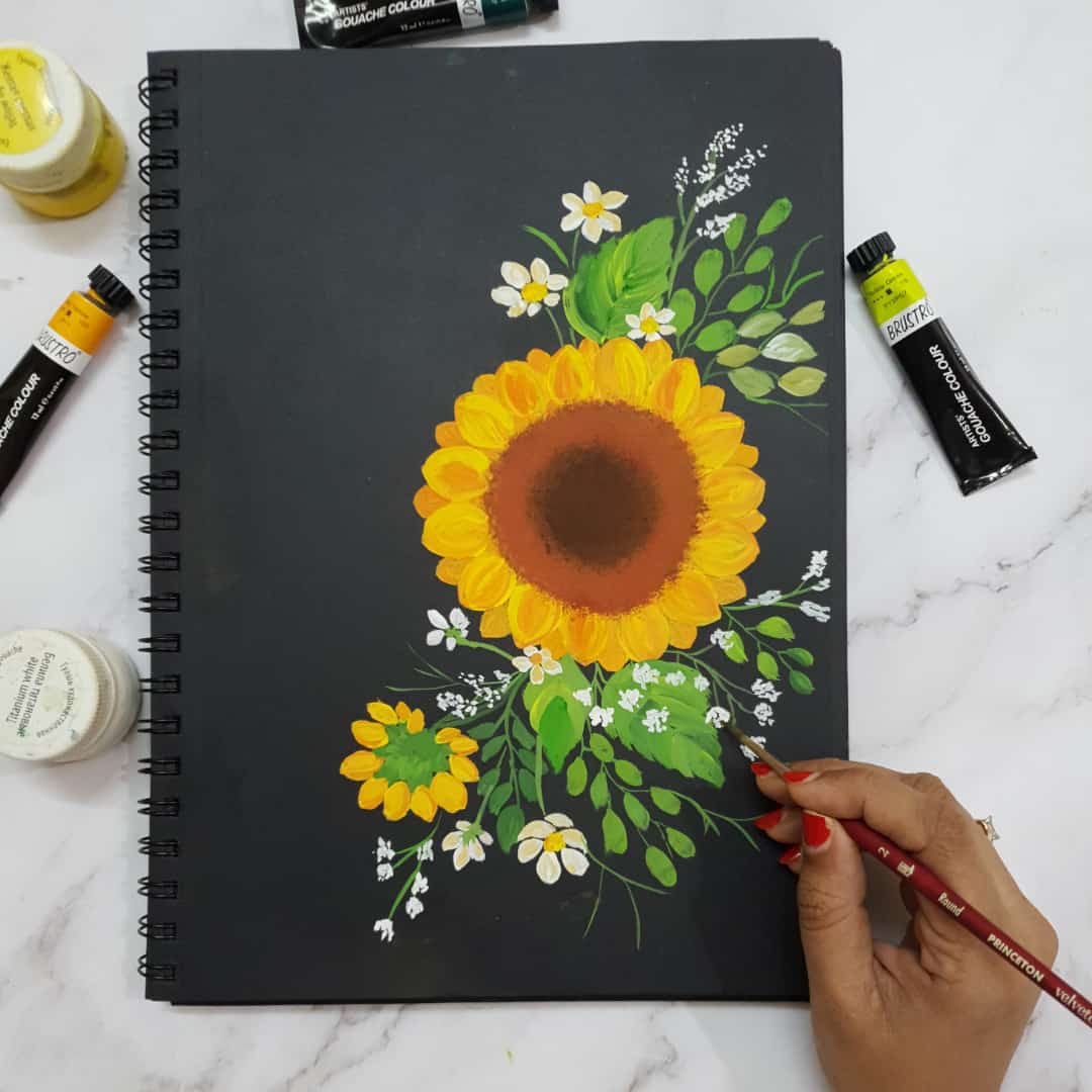 Gouache Sunflowers - image 5 - student project