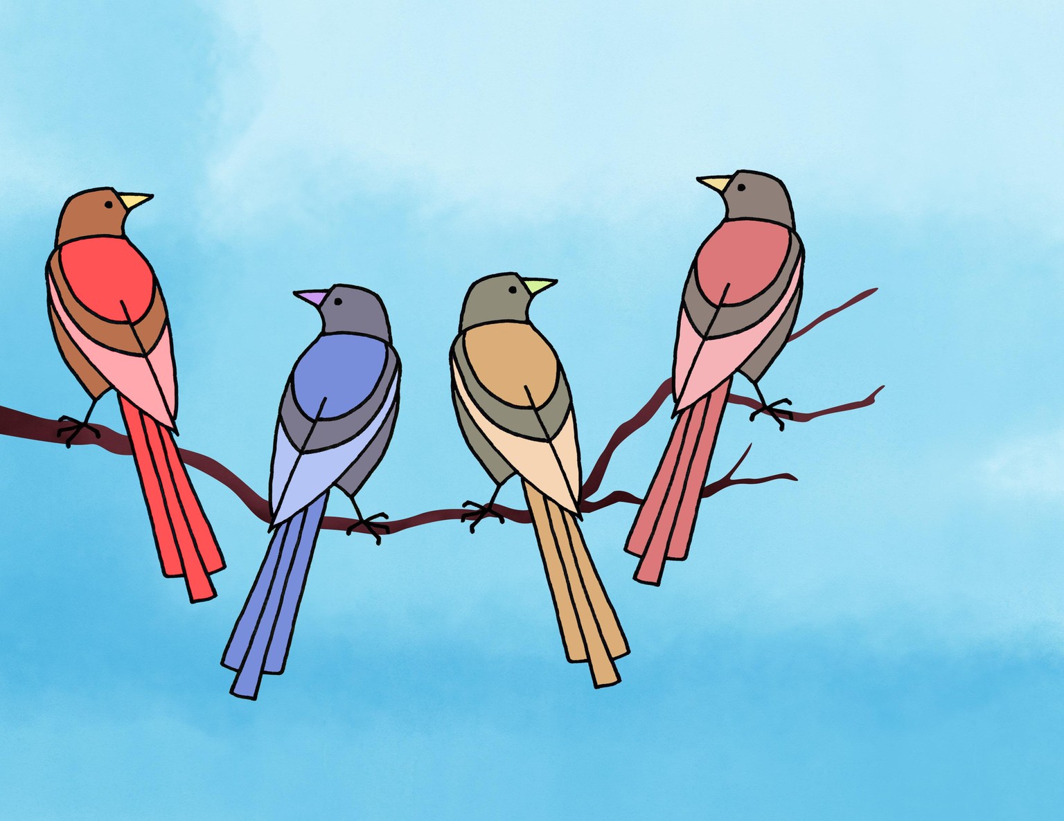 Lined-up Birds - image 2 - student project