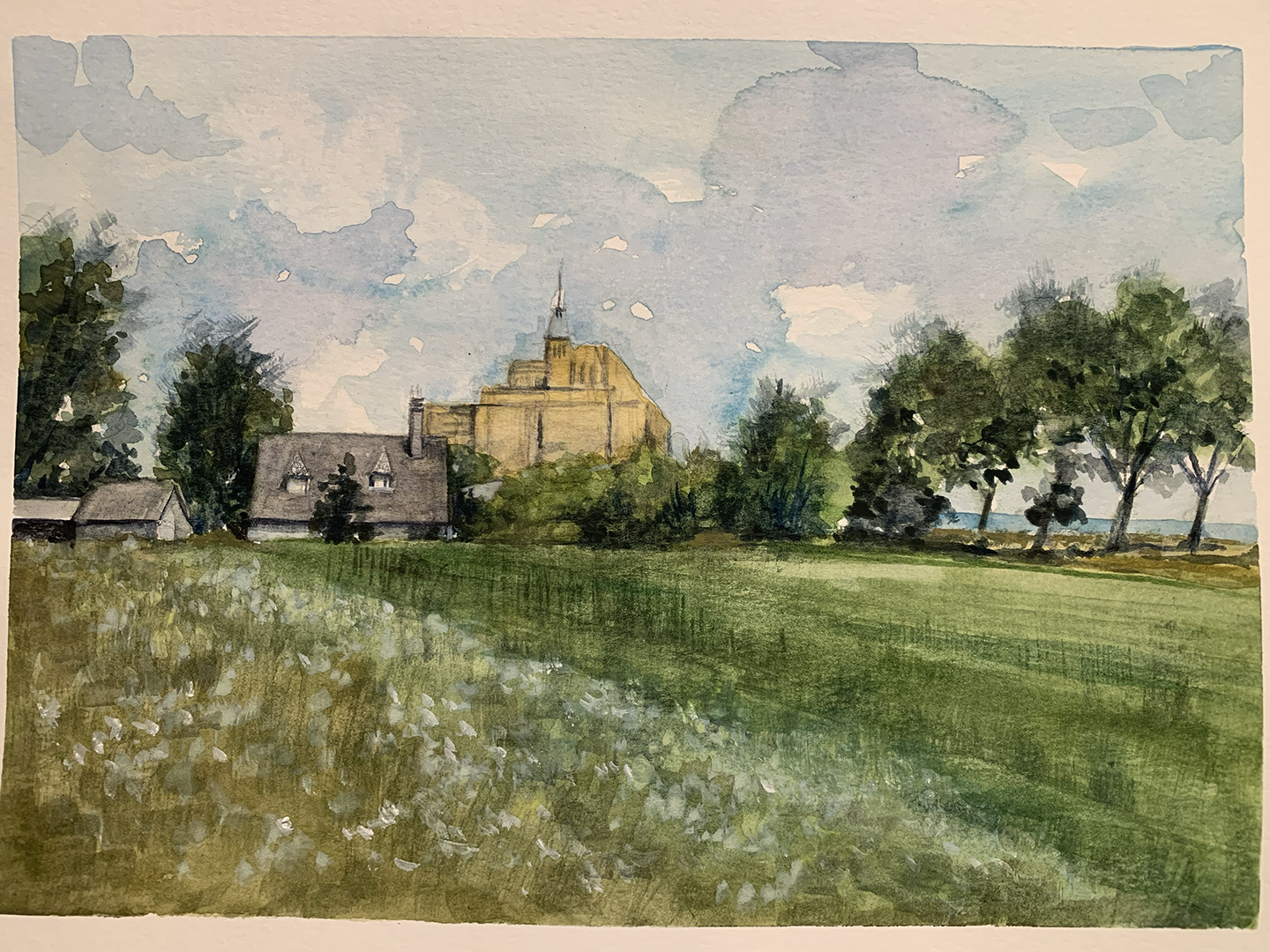 Watercolor Landscape Essentials: Mont-Saint-Michel Abbey - image 1 - student project