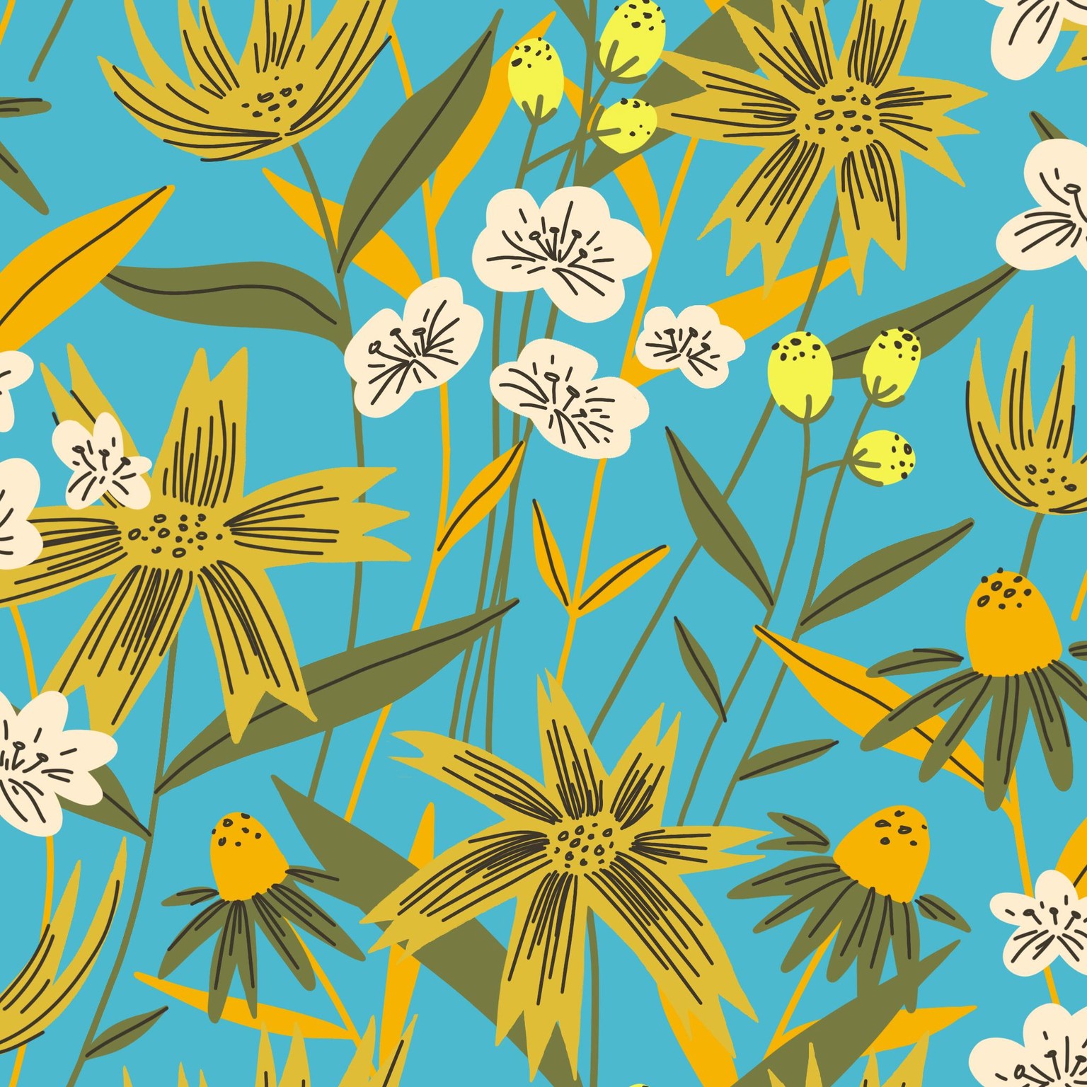 Floral Half Drop Pattern - image 2 - student project