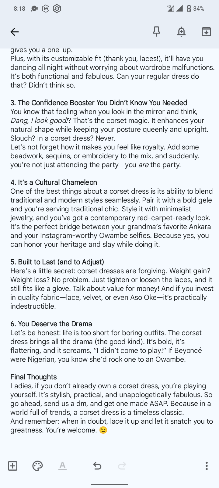 Blog post for a fashion design brand - image 2 - student project