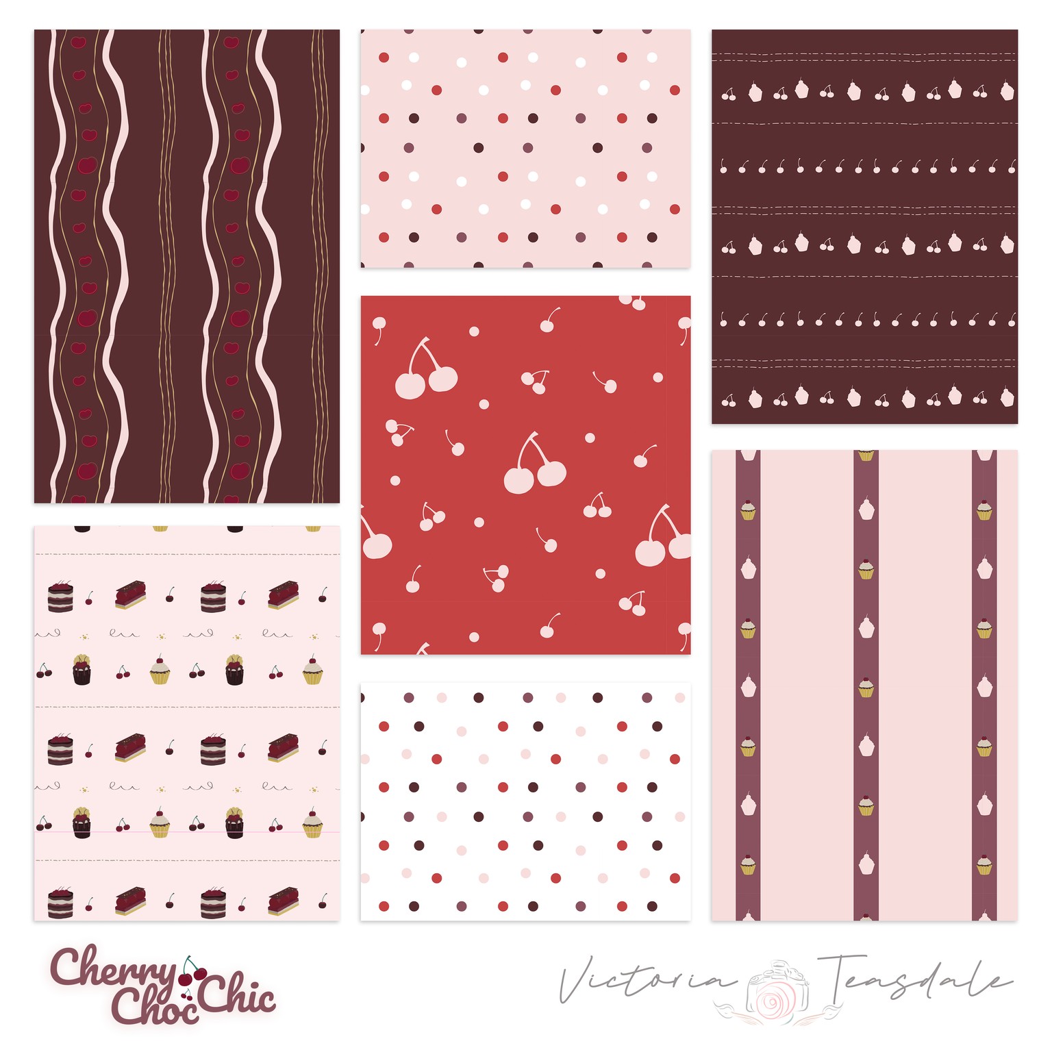 Cherry Choc Chic Pattern Portfolio Page - image 1 - student project