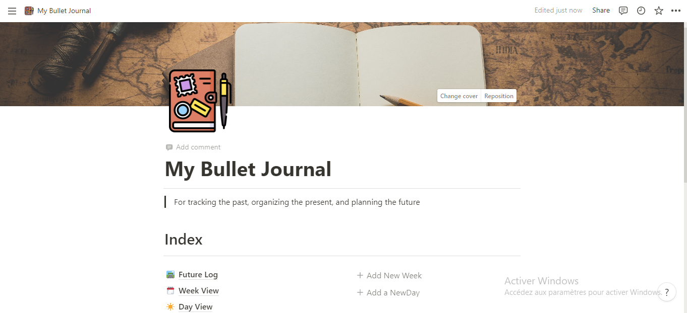 My dashboard and bullet journal - image 2 - student project