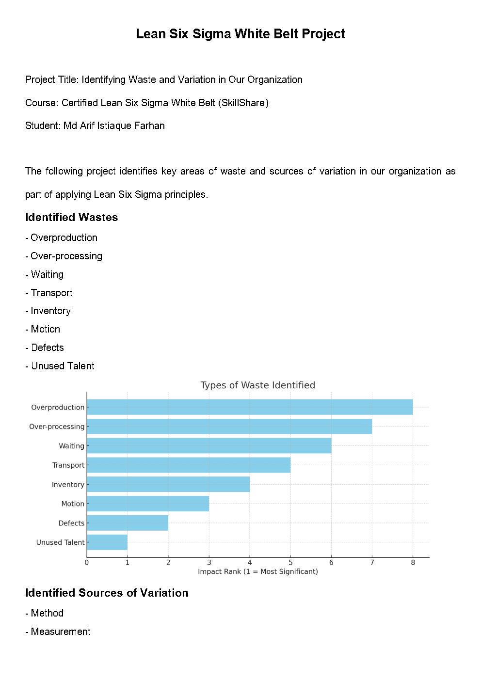 Identifying Waste and Variation in Our Organization - image 1 - student project