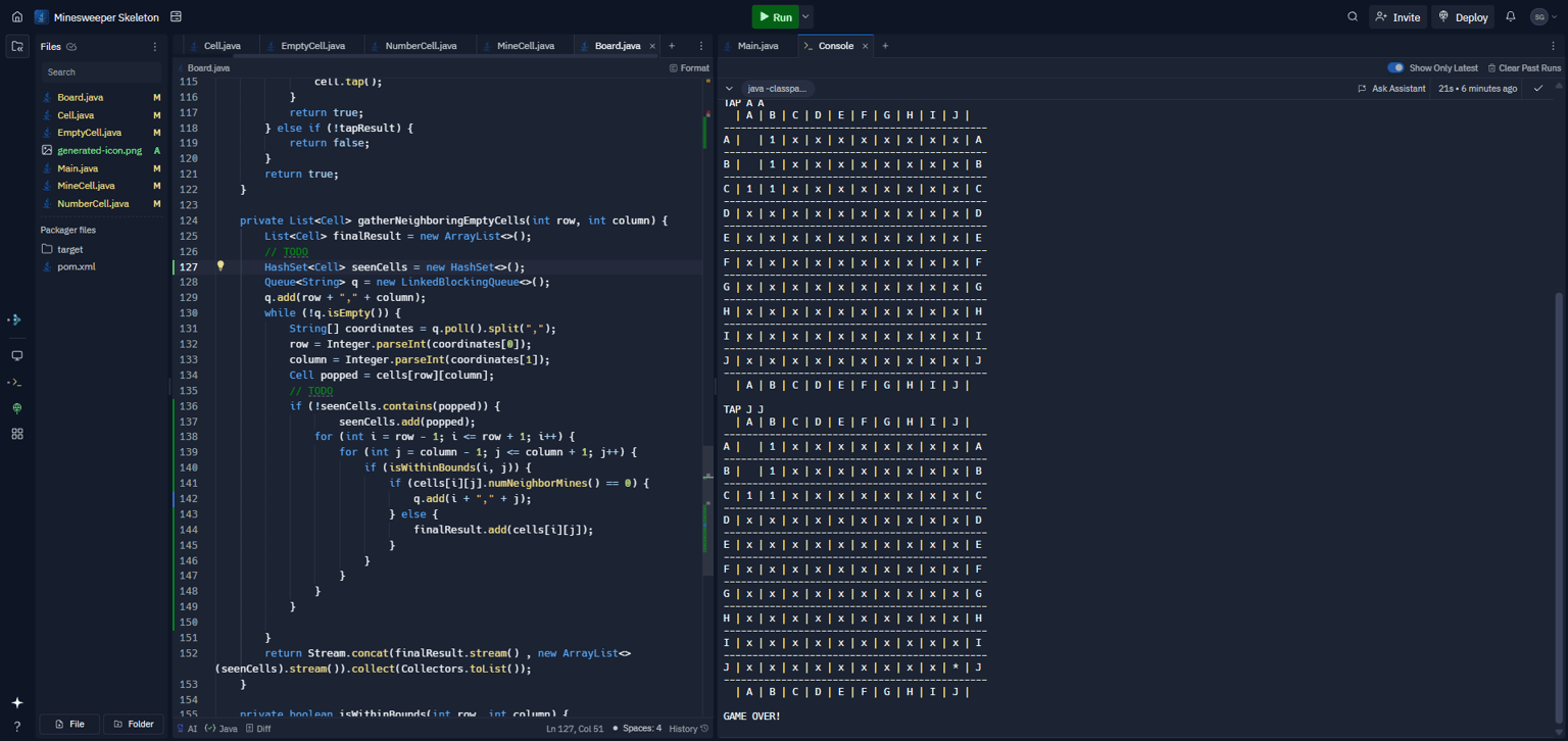 My own Java Minesweeper - image 1 - student project