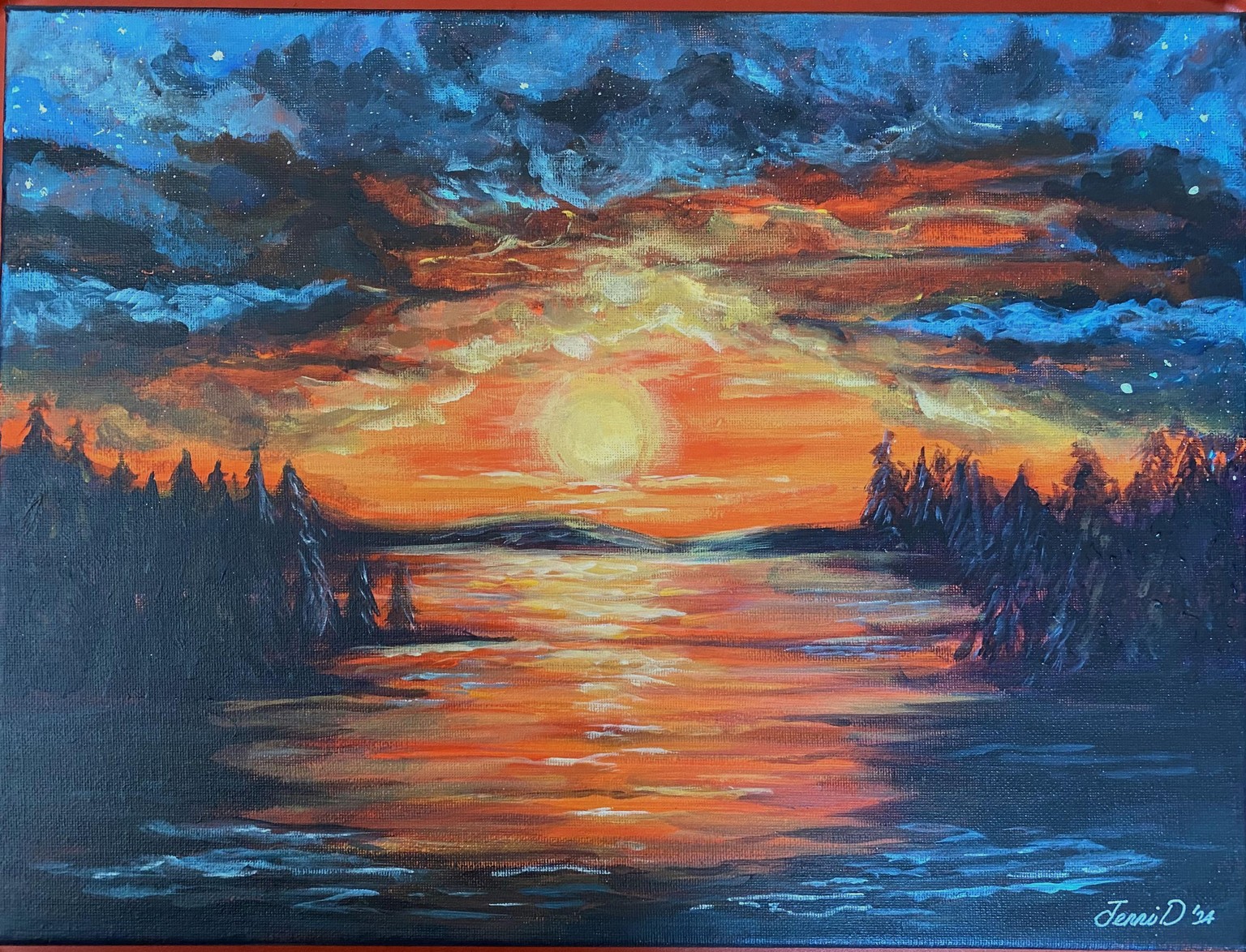 Sunset over lake - image 1 - student project