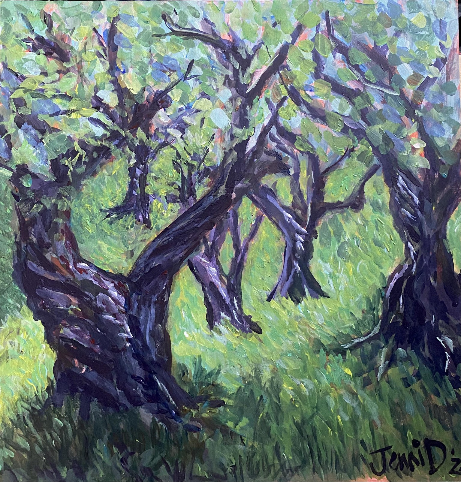 Olive Trees in Acrylic - image 1 - student project
