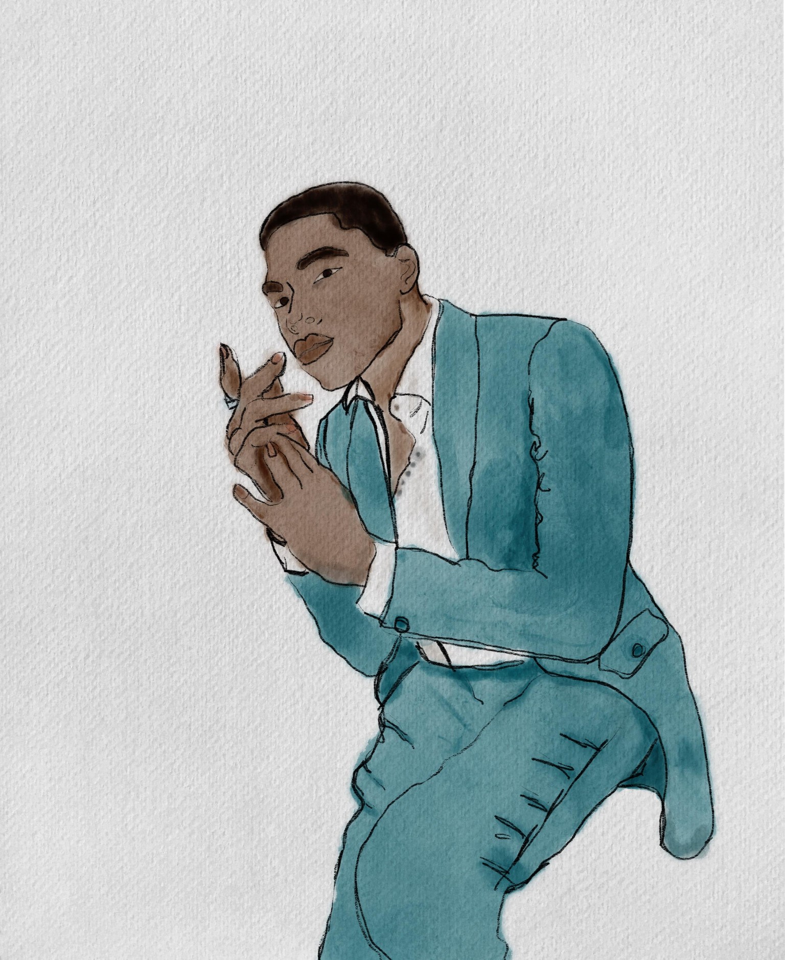 Watercolor figure - image 2 - student project