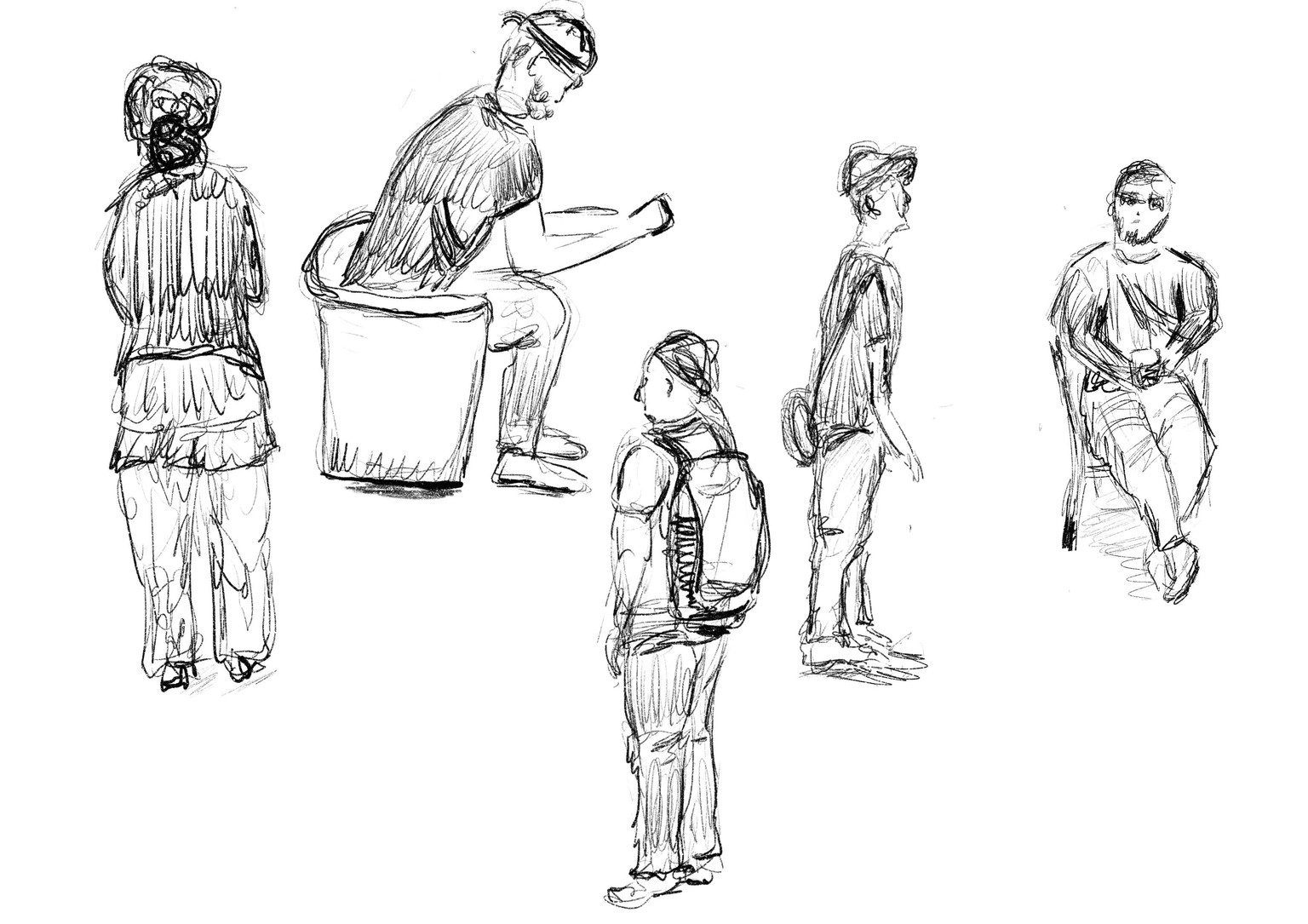 Project 1&2: Quick Sketches and Full Figures (Café Portraits) - image 1 - student project