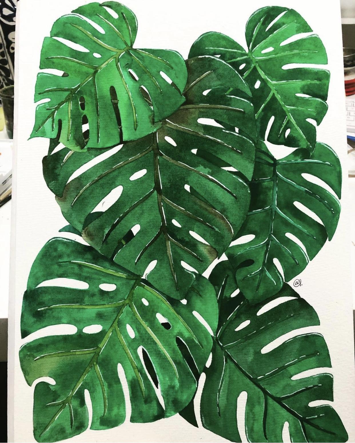 Monstera Deliciosa: from Paper to Surface Pattern - image 3 - student project