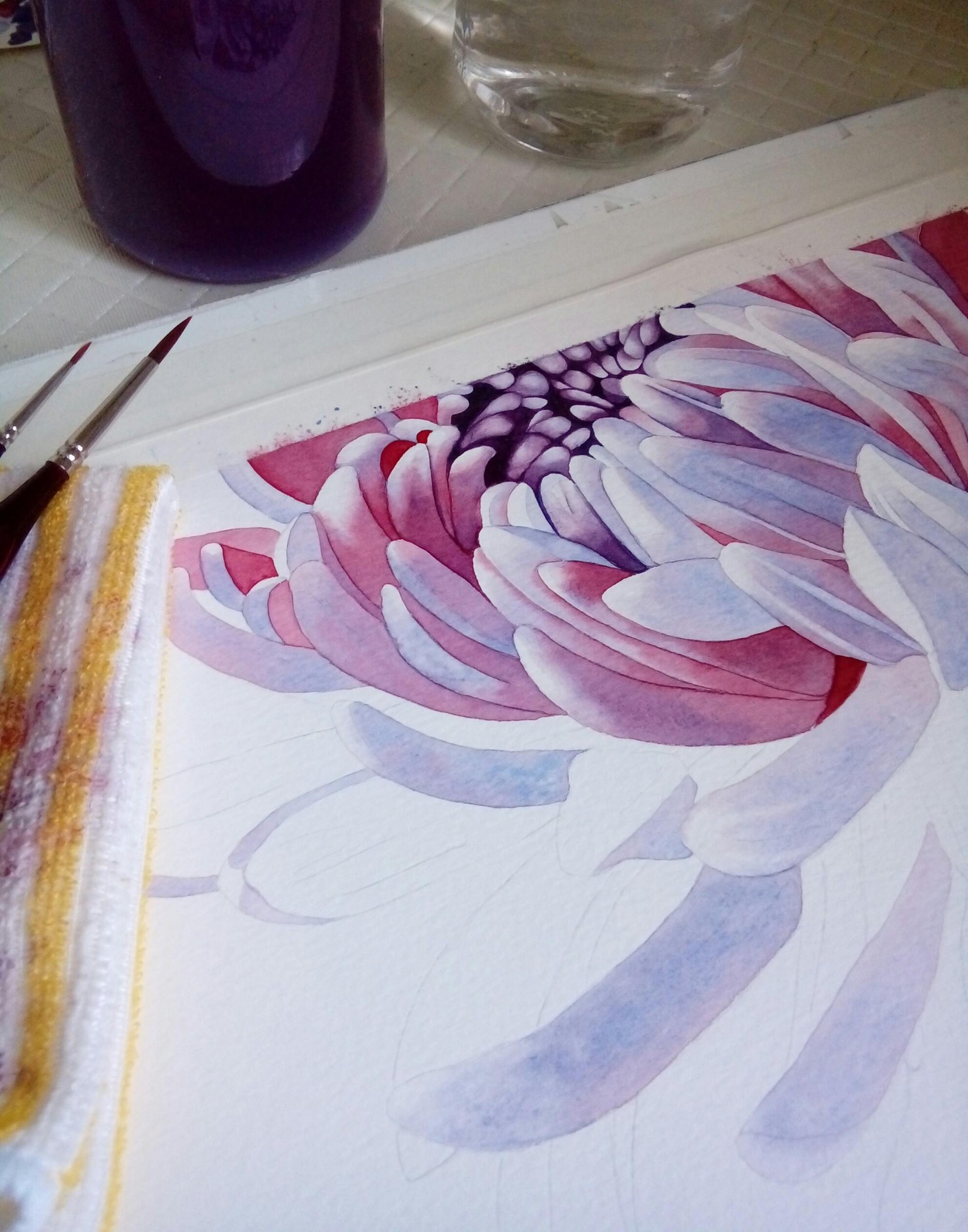 Watercolor Chrysanthemum - image 3 - student project