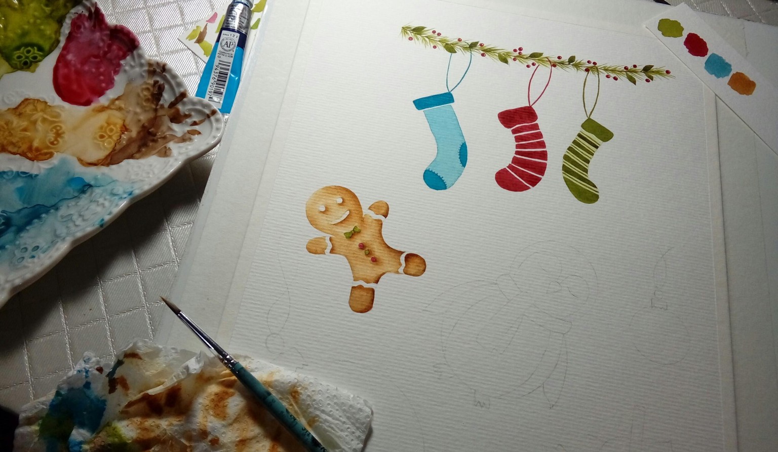 Fun & Easy Winter Watercolor Projects - image 4 - student project