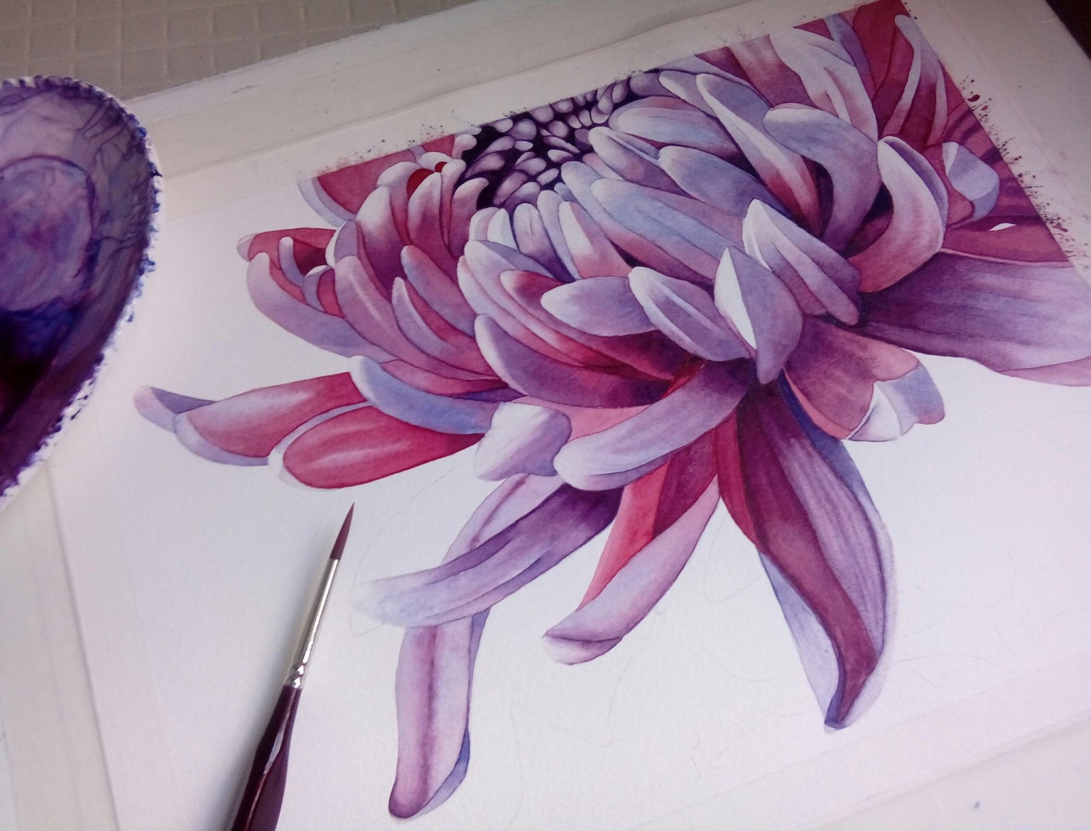 Watercolor Chrysanthemum - image 5 - student project