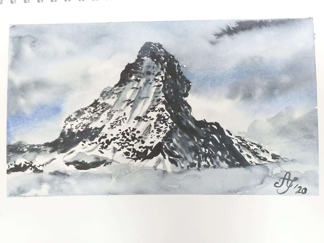 Watercolor mountains - image 2 - student project