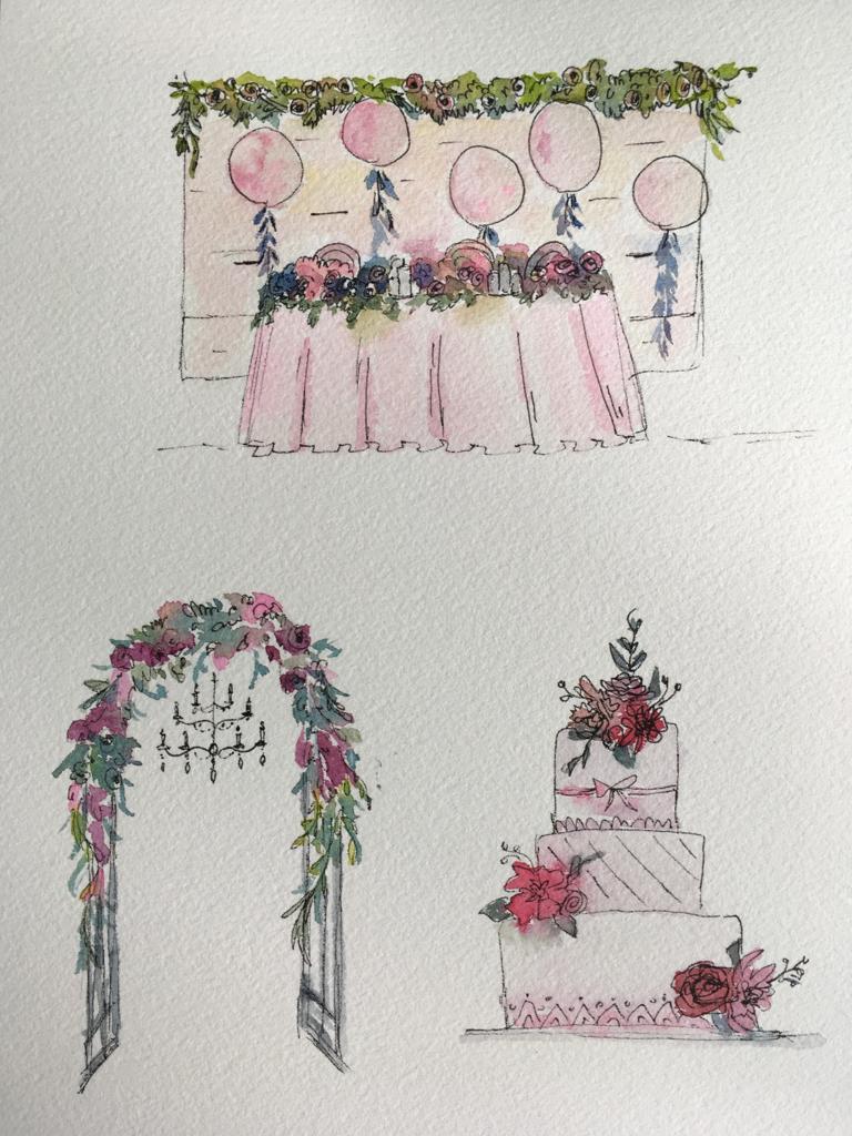 Wedding Watercolour Sketching - image 1 - student project