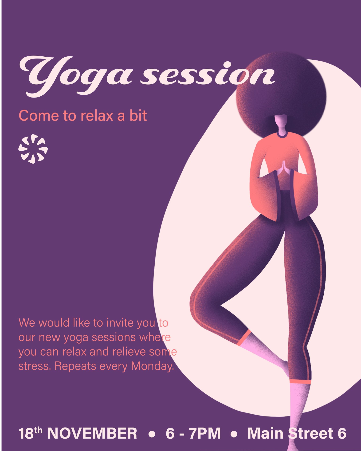 Yoga session poster - image 3 - student project
