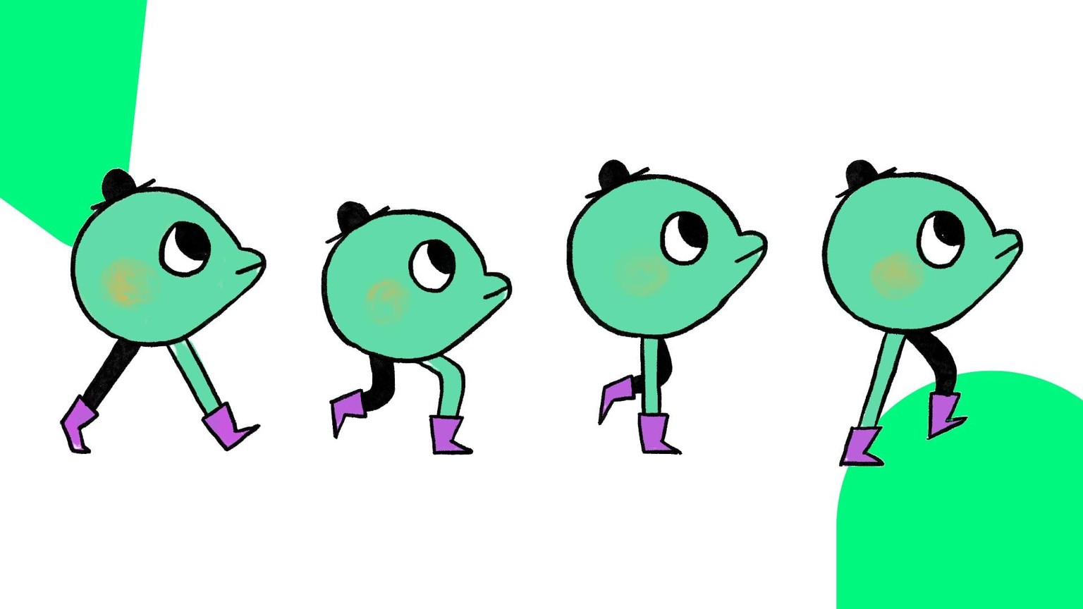Pea Character Walking Cycle on the Spot - image 2 - student project