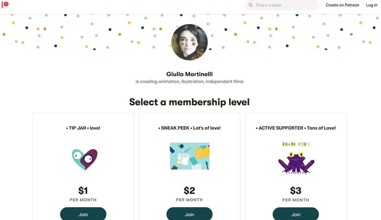 Giulia Martinelli on Patreon - image 1 - student project