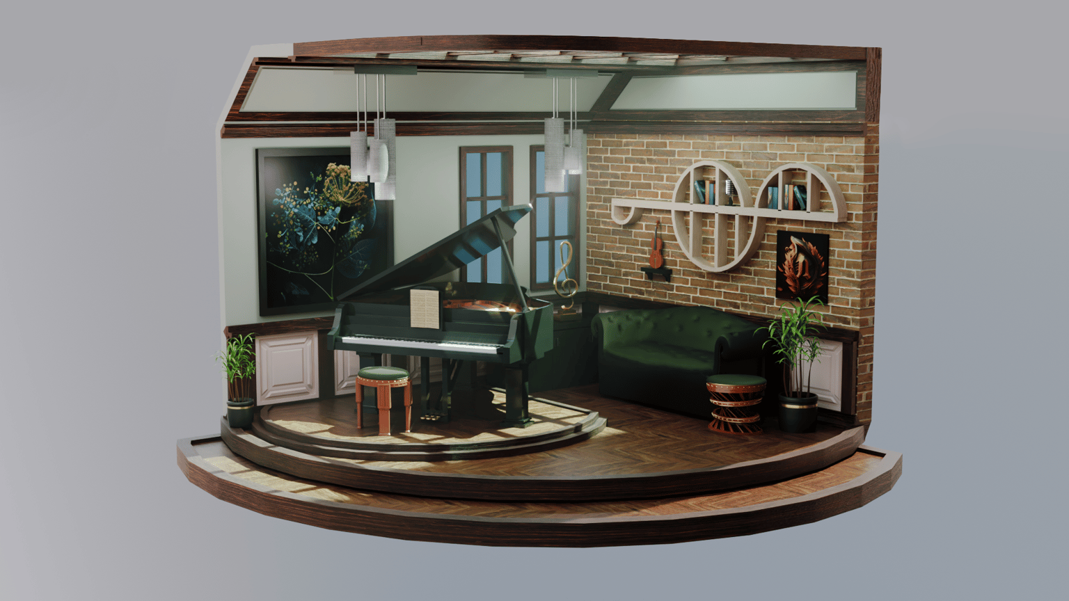 Isometric Piano Room - image 1 - student project