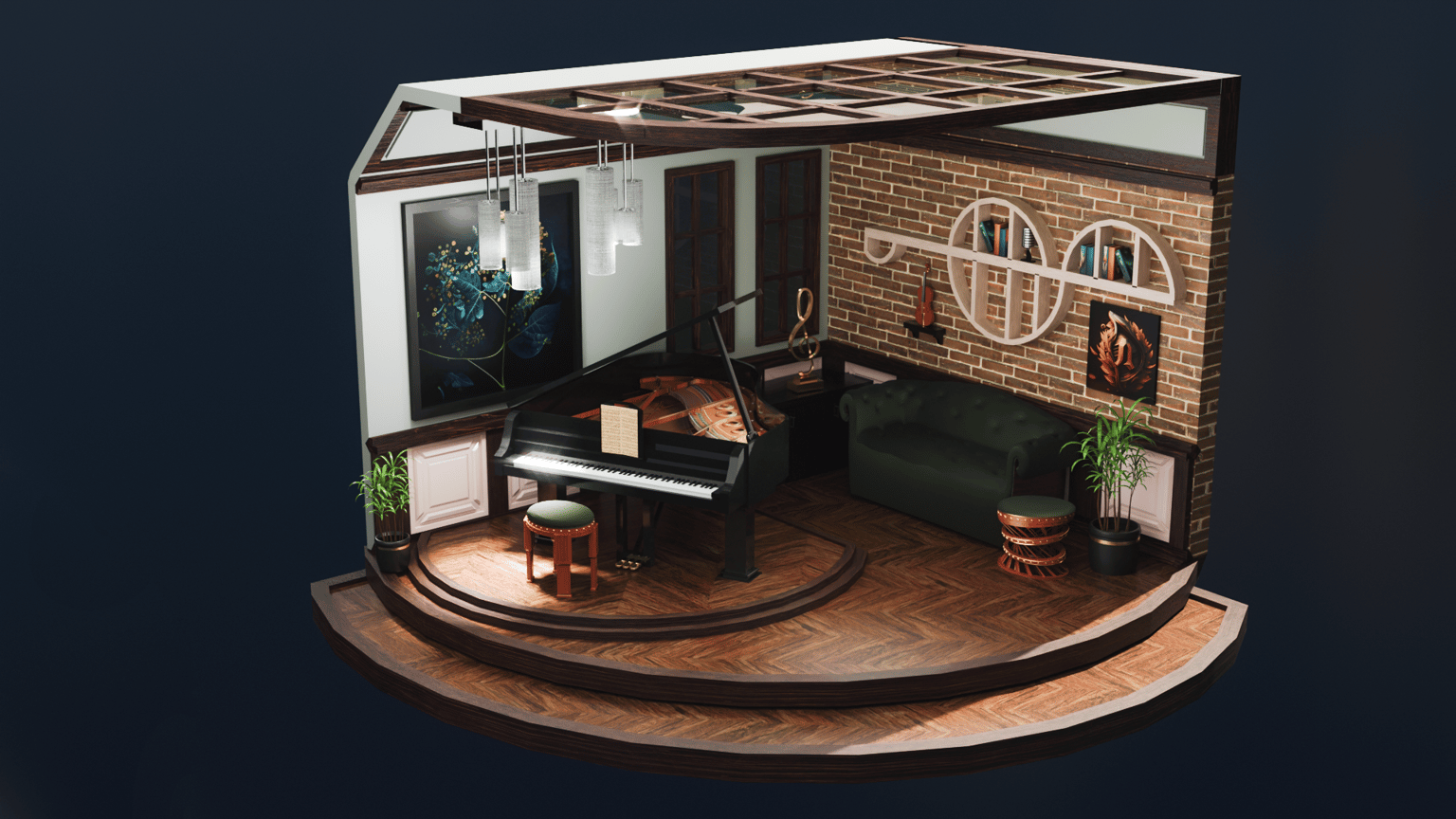 Isometric Piano Room - image 3 - student project