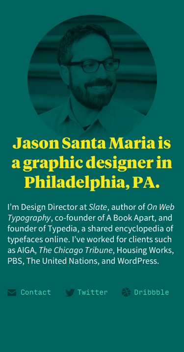 One-page profile site - image 2 - student project
