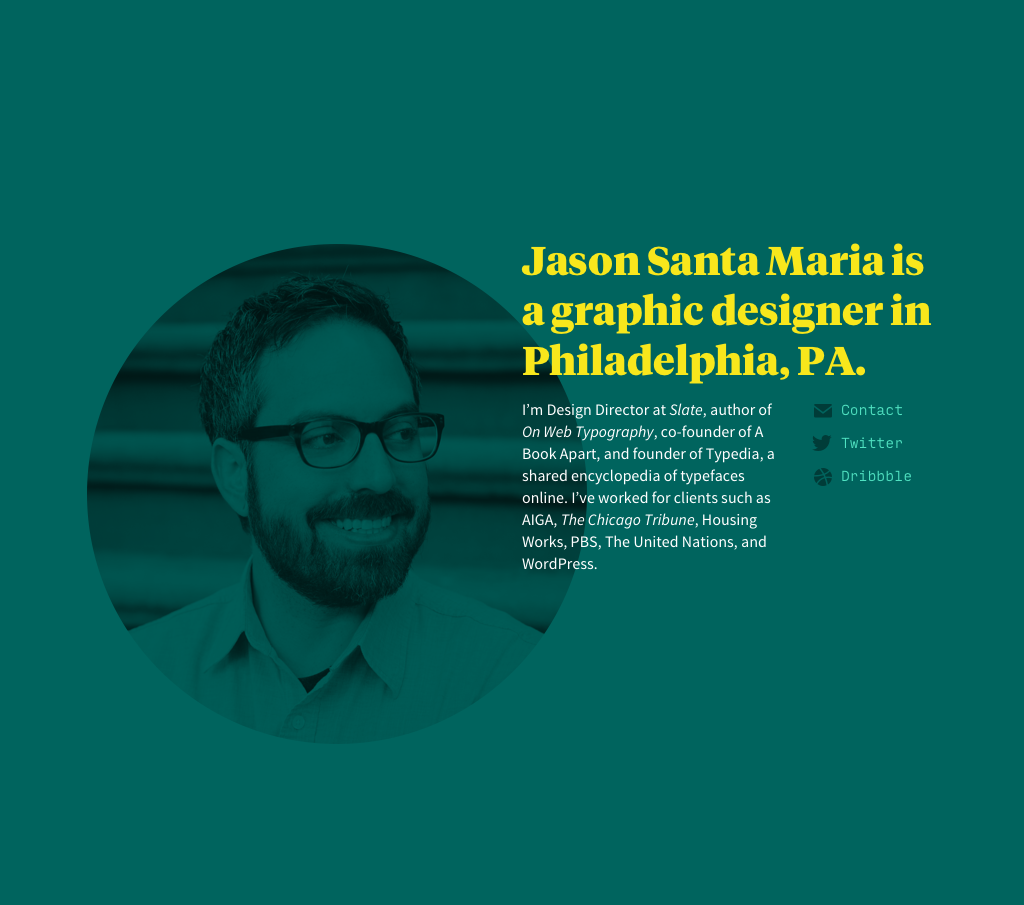One-page profile site - image 1 - student project