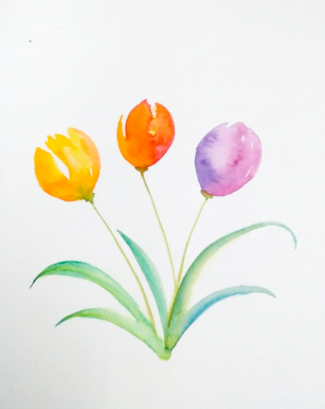 Tulips, cherries and leaves - image 1 - student project
