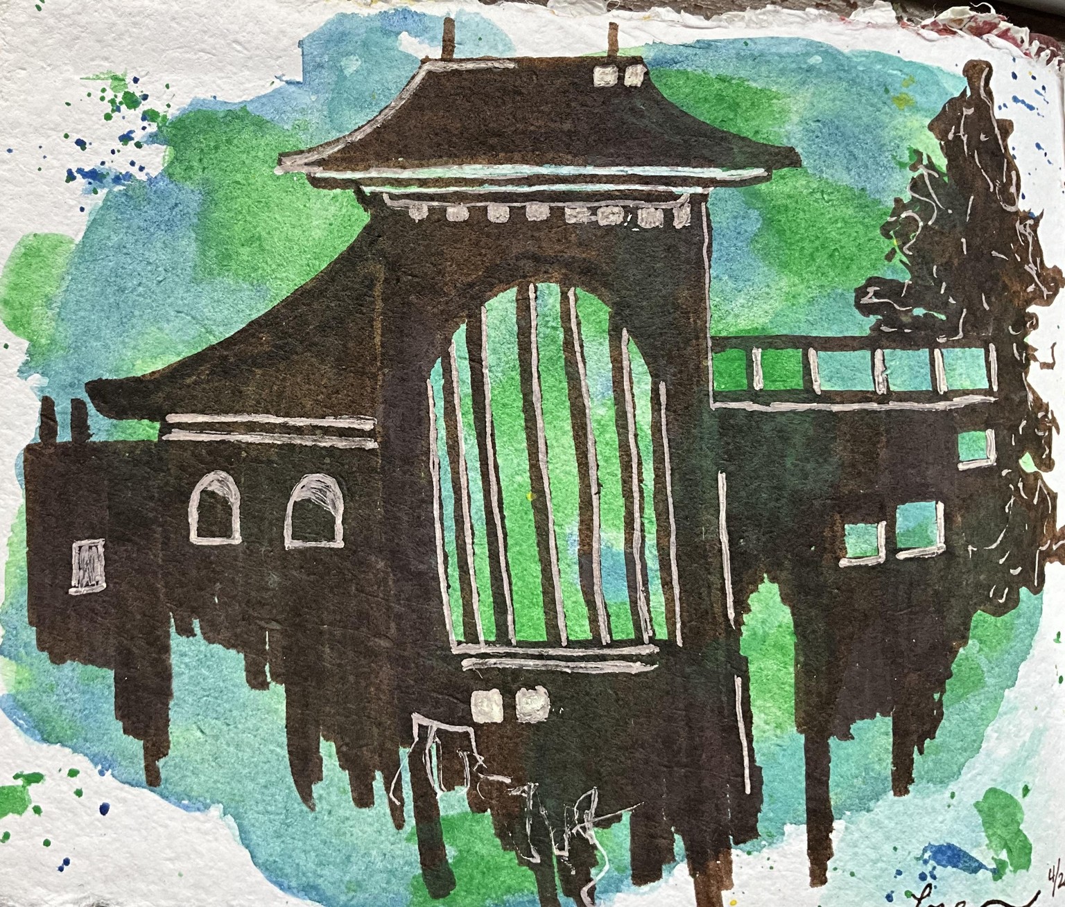 Urban silhouette watercolor sketches - image 5 - student project