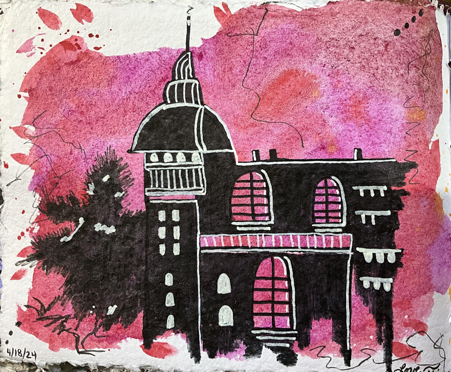 Urban silhouette watercolor sketches - image 8 - student project