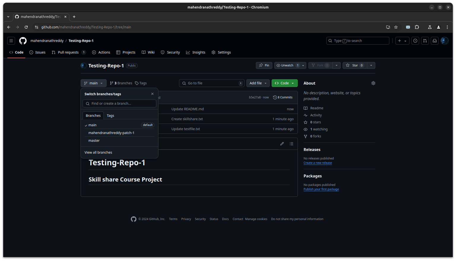 My Git Repo Page - image 1 - student project
