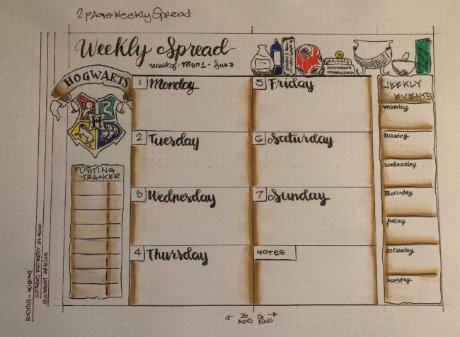 Hogwarts Weekly Spread - image 1 - student project
