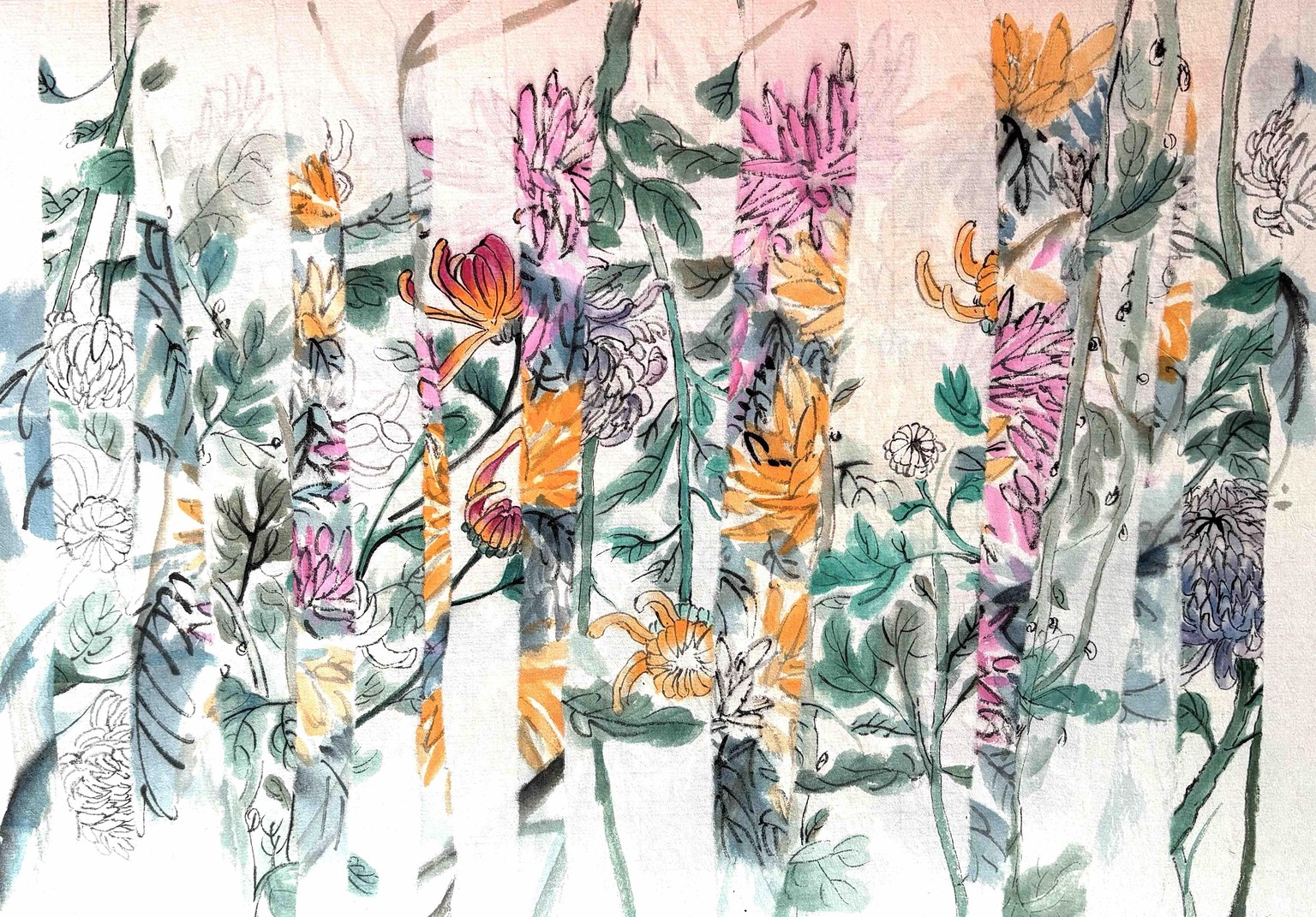 Chrysanthemum Chinese Painting - image 3 - student project