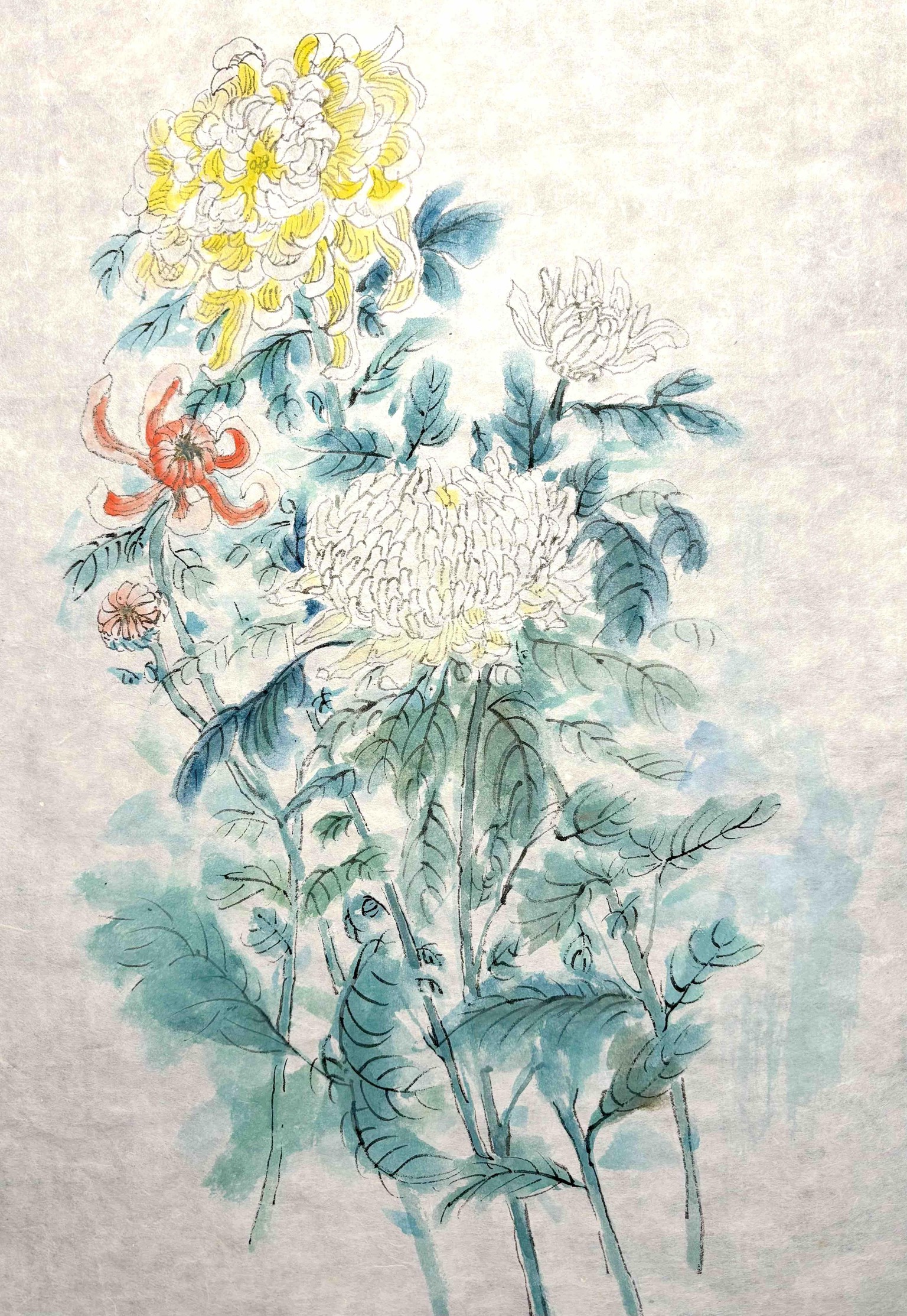 Chrysanthemum Chinese Painting - image 2 - student project