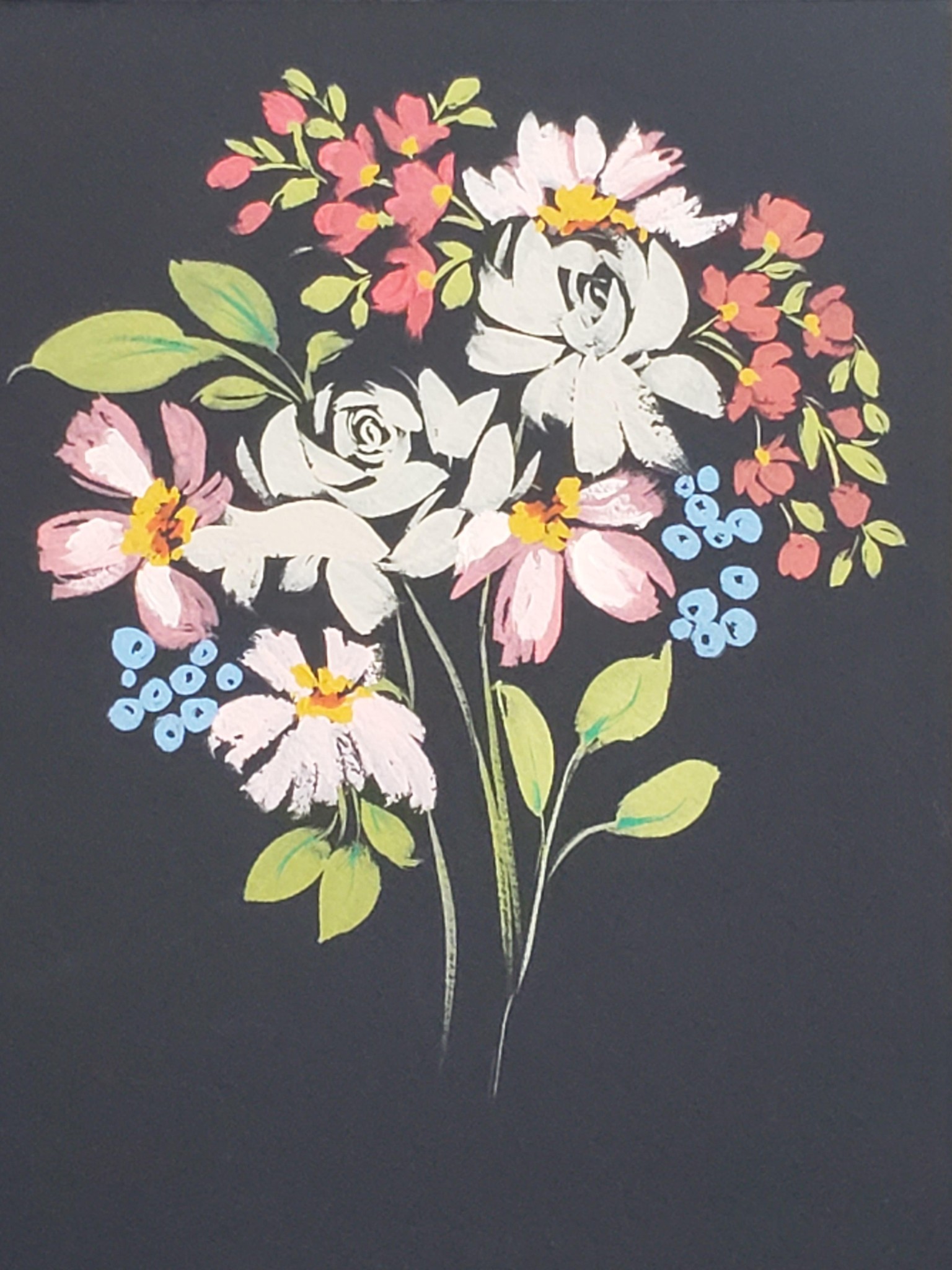 Finished Gouache Bouquet - image 1 - student project