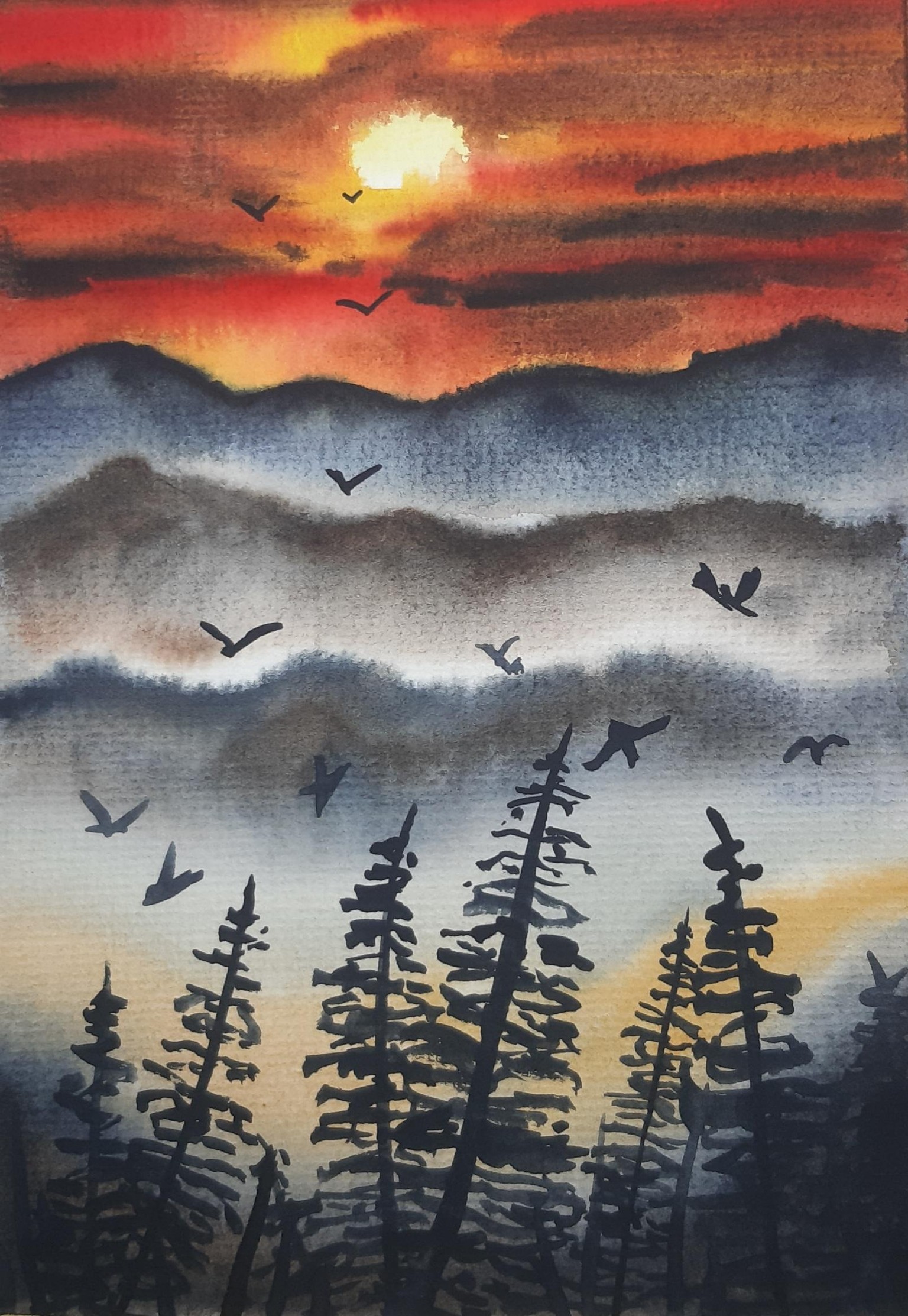 My paintings for this class of 10 misty landscapes - image 2 - student project