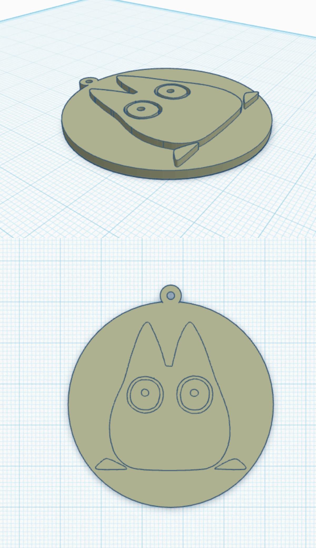 Design & 3d file Ghibli’s Keychain with Tinkercad - image 1 - student project