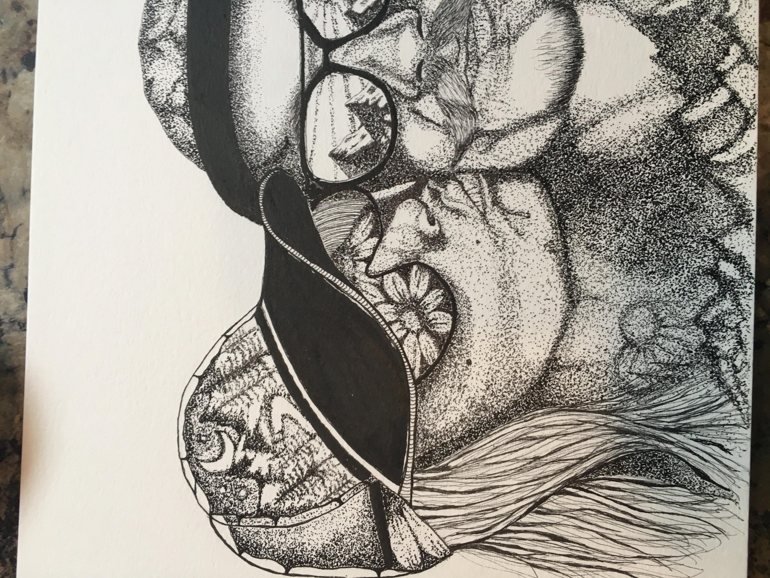 Pointillism portrait - image 1 - student project