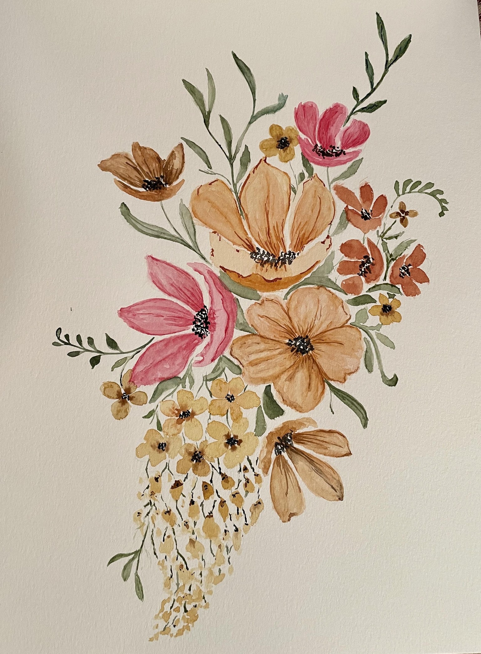 Expressive watercolor flowers - image 1 - student project
