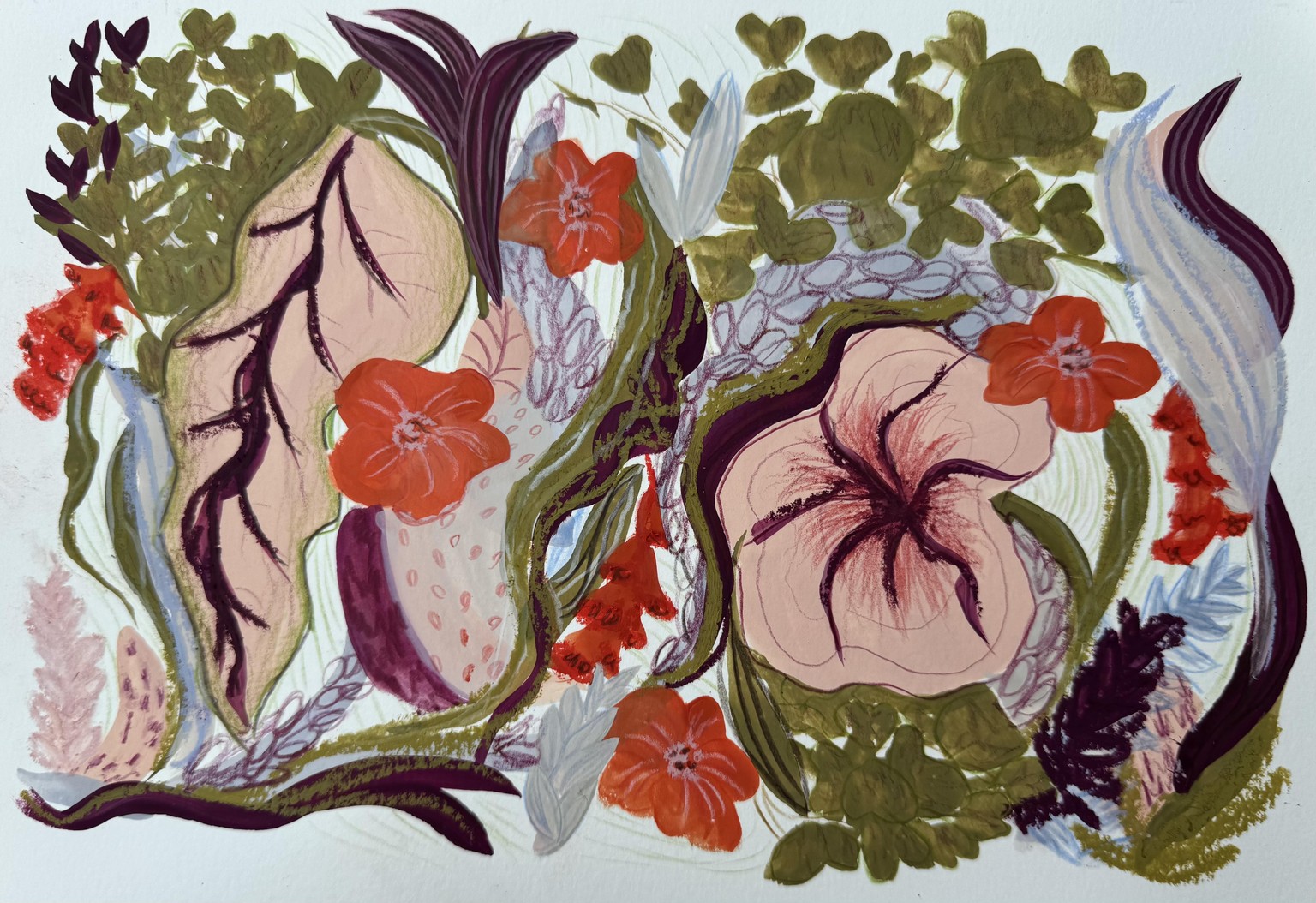 Botanical abstract mixed media - image 1 - student project