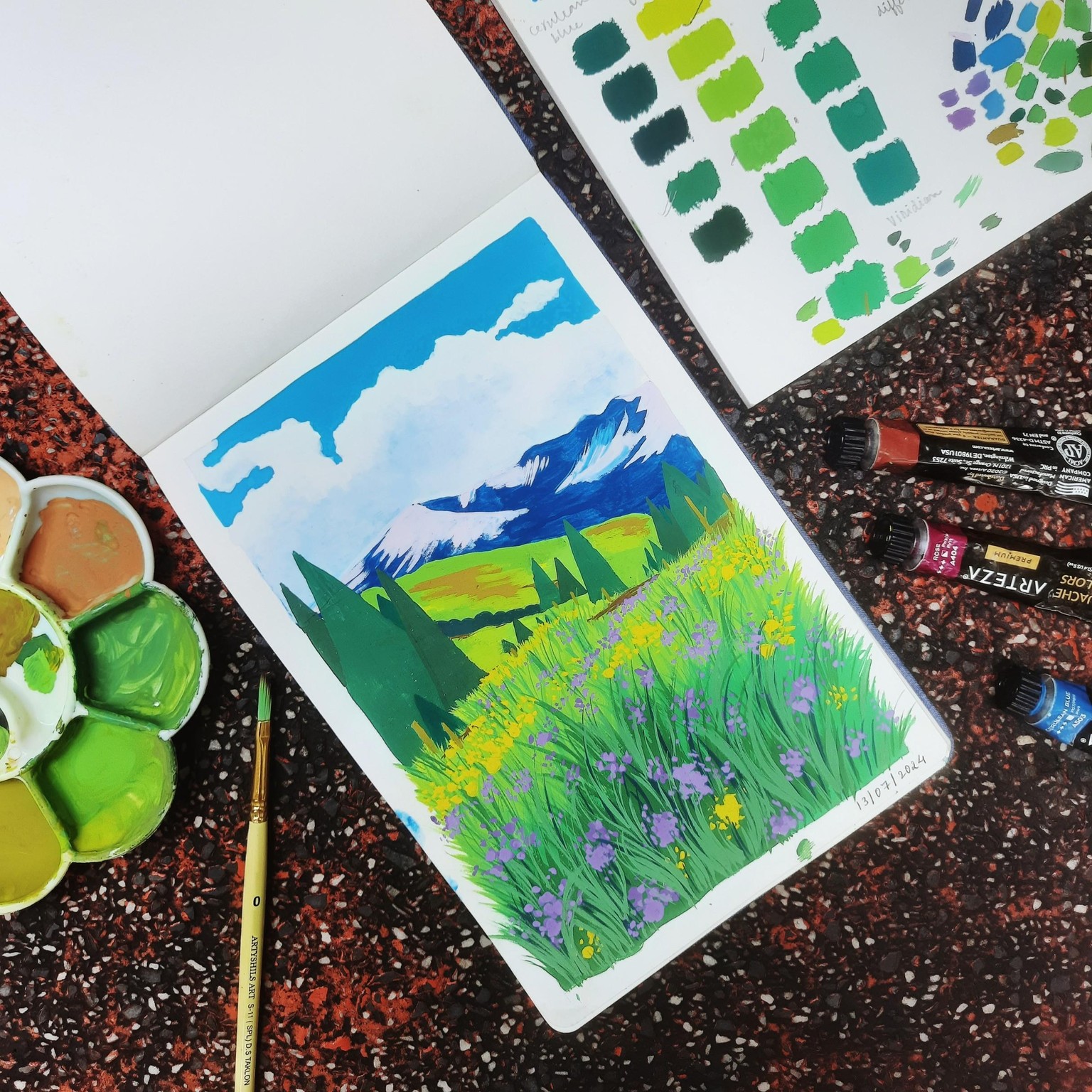 Simple Gouache Landscapes - image 1 - student project