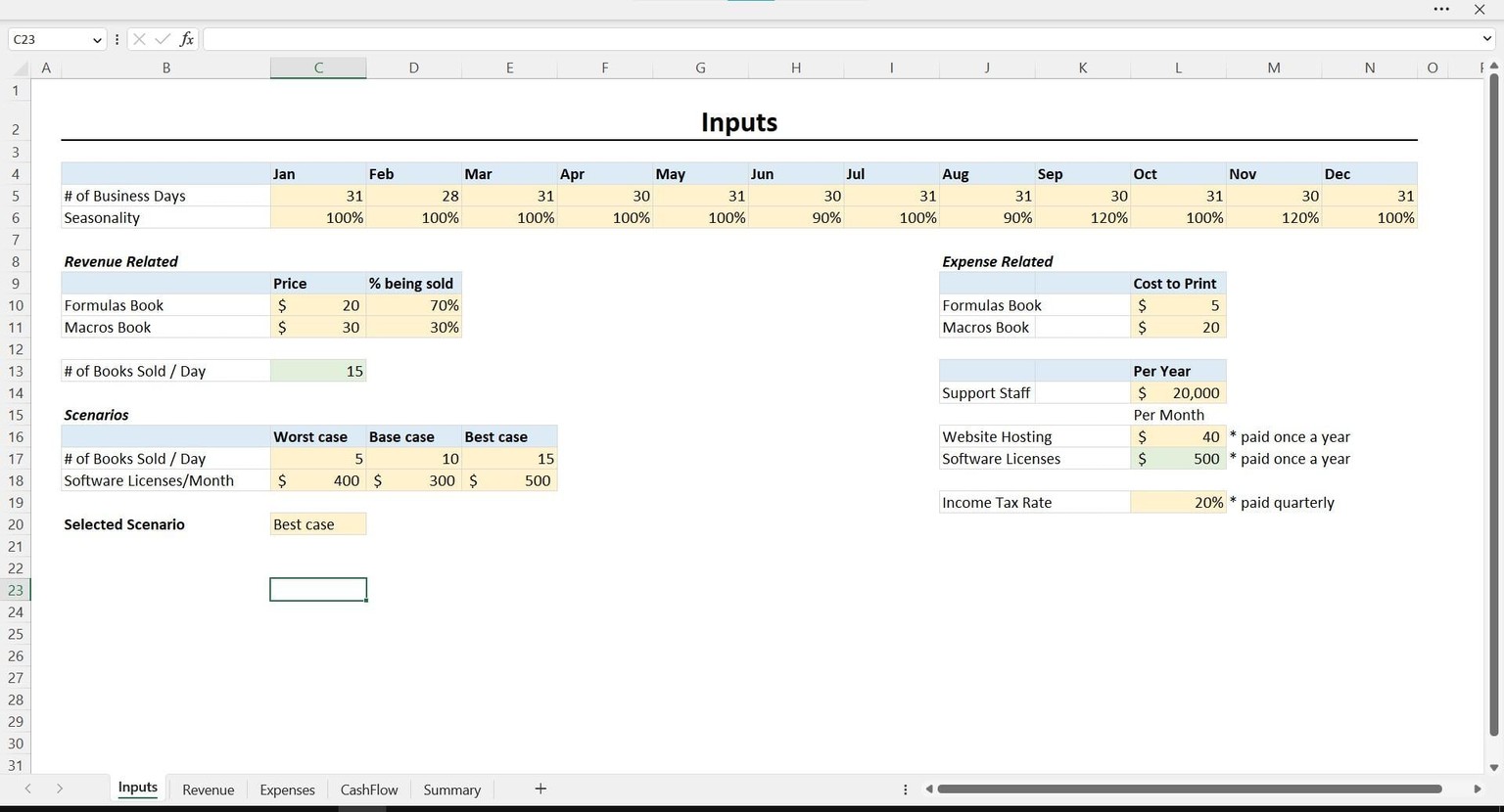 Financial Modeling for Beginners in Excel - image 2 - student project