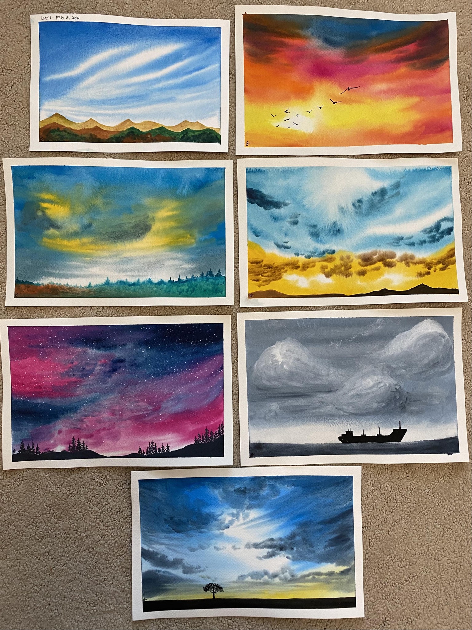 My 100 day watercolor challenge with Geethu :-) - image 8 - student project