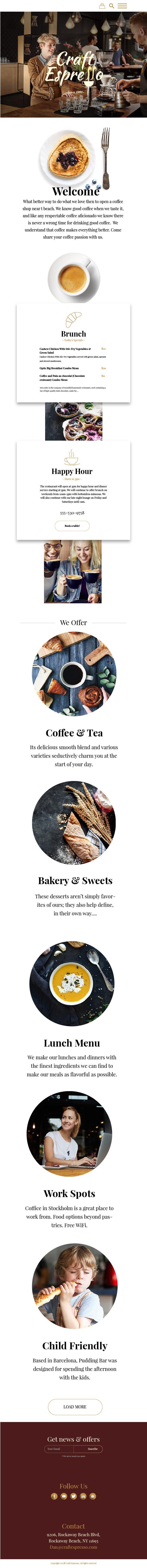 Craft Espresso Cafe Responsive Website - image 3 - student project